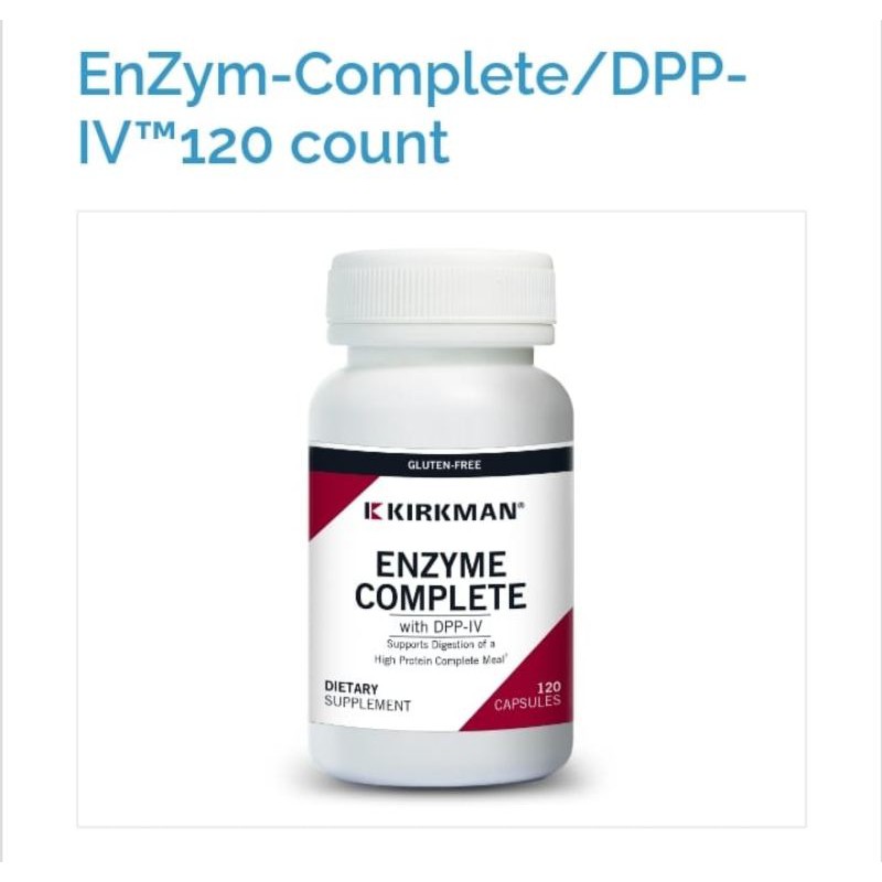 enzyme complete DPPIV 120capsules kirkman labs