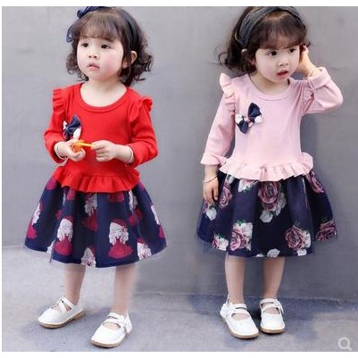 BOBOHO - DRESS IMPORT WONDER ROSE / BAJU DRESS ANAK PEREMPUAN IMPOR