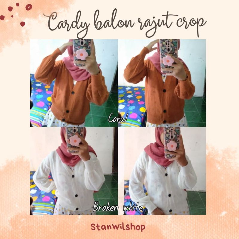 CARDIGAN RAJUT CROP BALON
