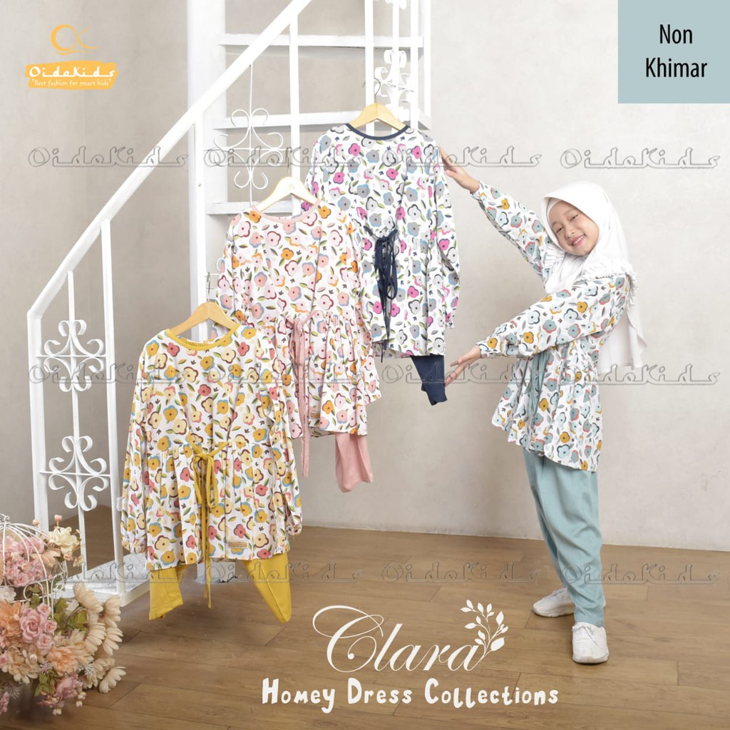 Setelan Home Dress Anak Alula plus Jilbab dan Clara Oidokids Tanpa Jilbab