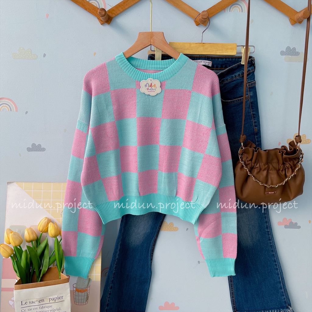 ARABELLE CROP KNIT | SWEATER MOTIF SQUARE