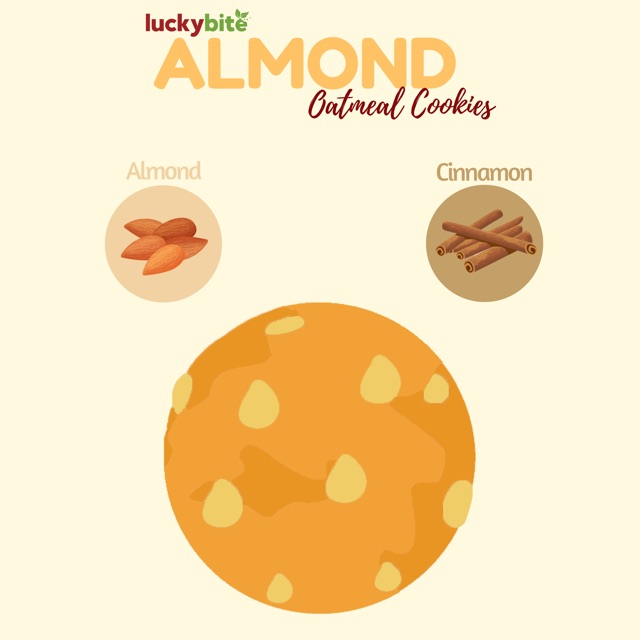 Oatmeal Cookies - Almond (225 gr) - LUCKYBITE