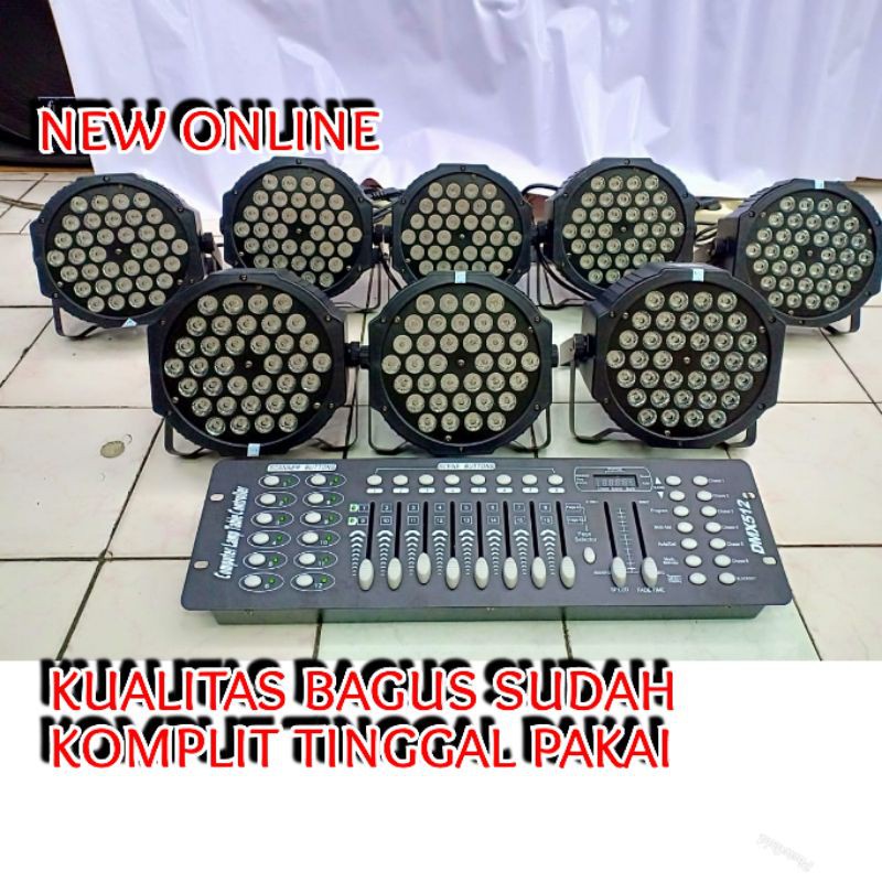PAKET 8 BUAH PARLED REDSUN 36*3w RGB PLES MIXER LIGHTING DMX 512
