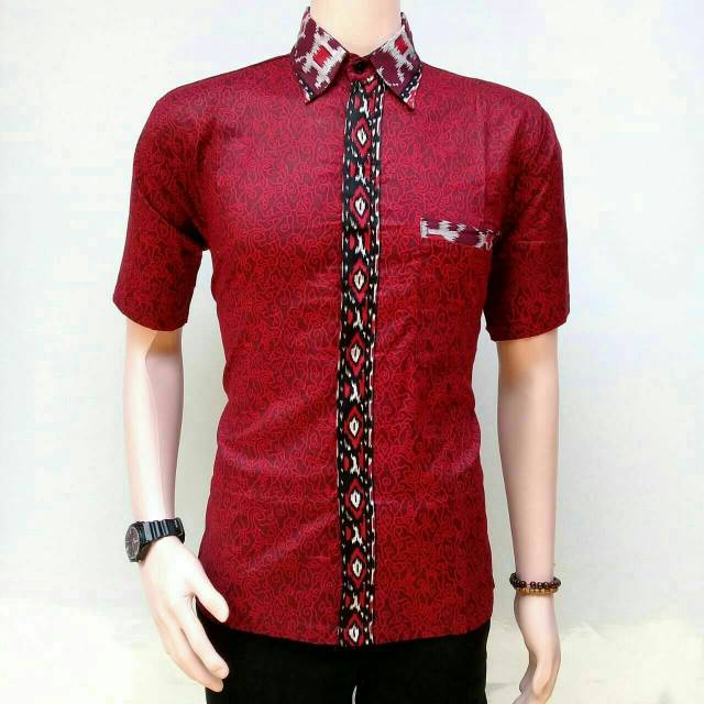 Couple batik Sarimbit Mega mendung merah