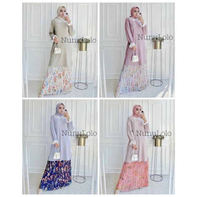 karissa set nunulolo set rok tunik lebaran