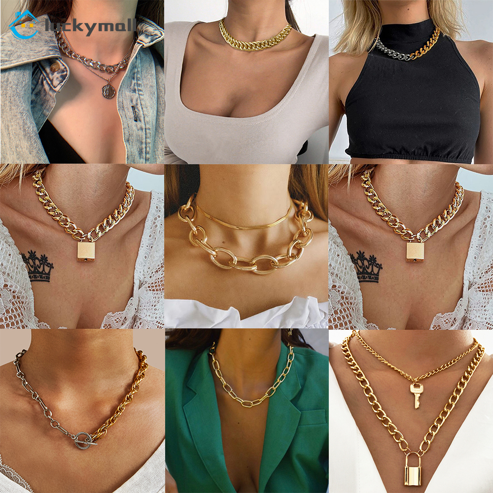 Punk metal Necklace for women fashion jewelry accessories