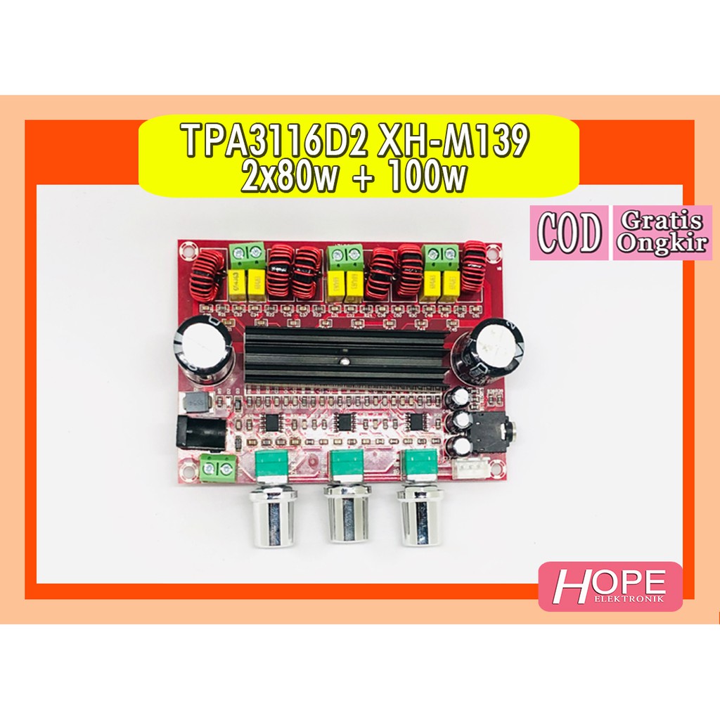 XH-M139 TPA3116D2 2x80W + 100W Subwoofer Kit Digital Power Amplifier 2.1 Channel Tpa3116d2 TPA3116