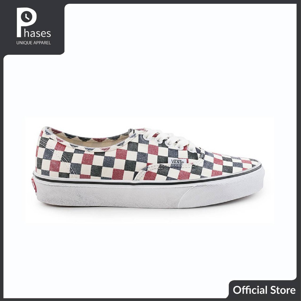 Vans Authentic Blue Red Print Original