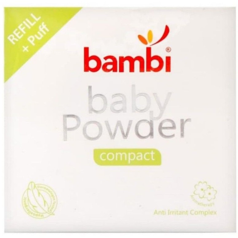 BAMBI Compact Powder Refill n puff 40gr Bedak Padat Bayi Aromatherapy