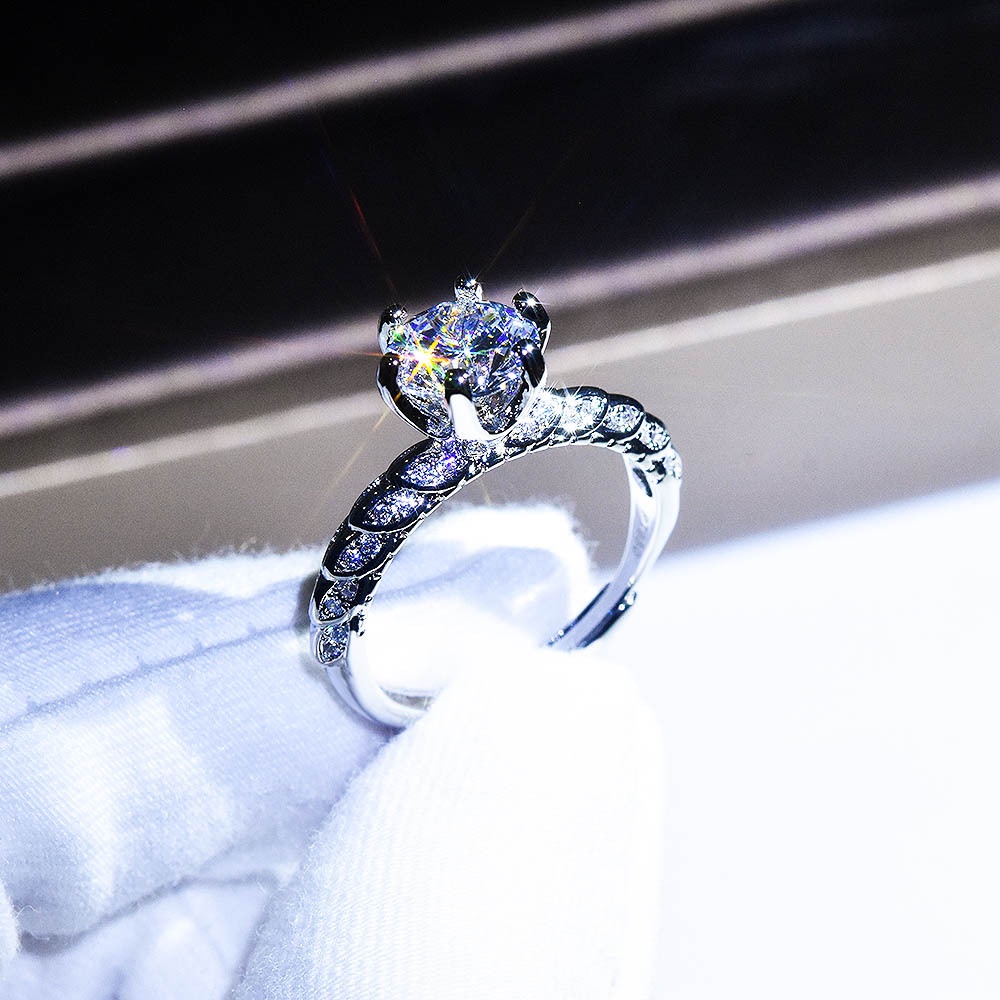Gaya baru wanita 925 perak cincin berlian twist sederhana