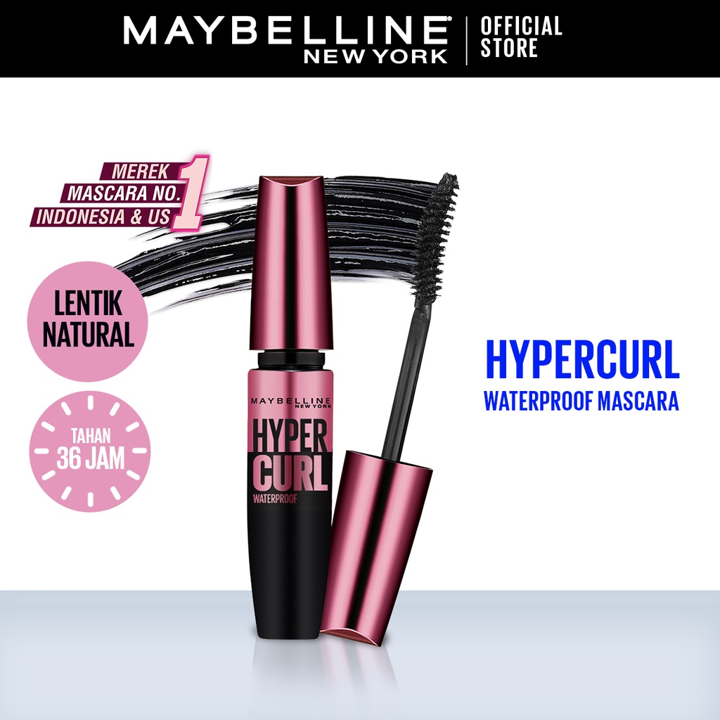 Maybelline Volum Express Hypercurl Waterproof Mascara Make Up - Very Black 5 ml