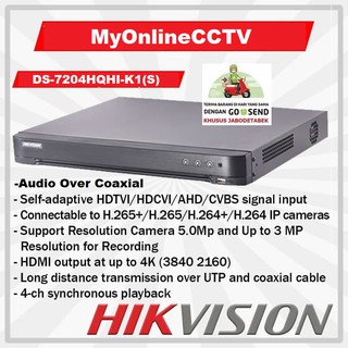 DS-7204HQHI-K1(S) Hikvision DS 7204HQHI K1(S) DVR Kamera ...