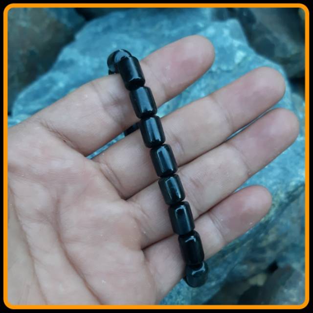 Promo Gelang Natural Black Jade Tabung 7mm Super Terapi