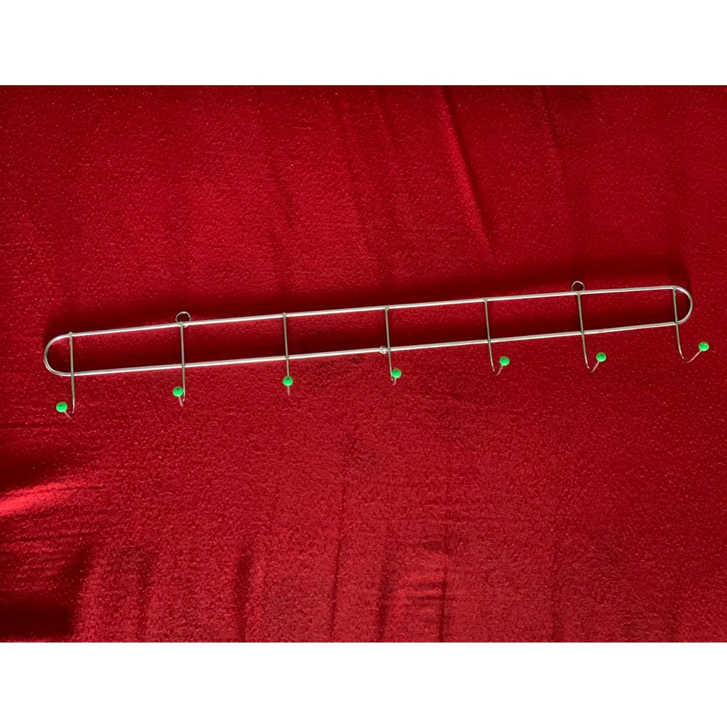 Kapstok stainless hijau gantungan baju dinding cantolan kait 7 stenlis capstok kapstock