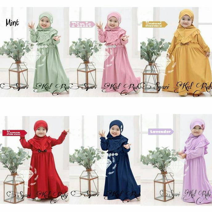 gamis baju busana muslim syari anak perempuan cewek ruhi 2-5 tahun