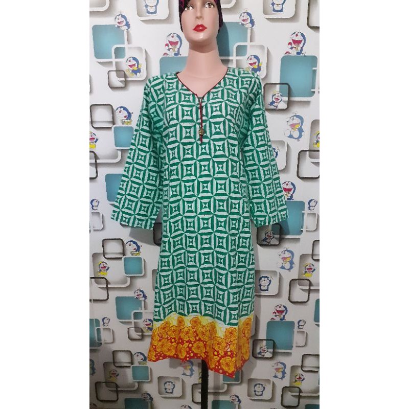 (Baju india) long kurti hijau kuning, preloved