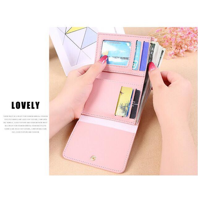 (COD) Dompet Kulit Lipat Wanita Korea Dompet Import Pendek MALLSHOPPING