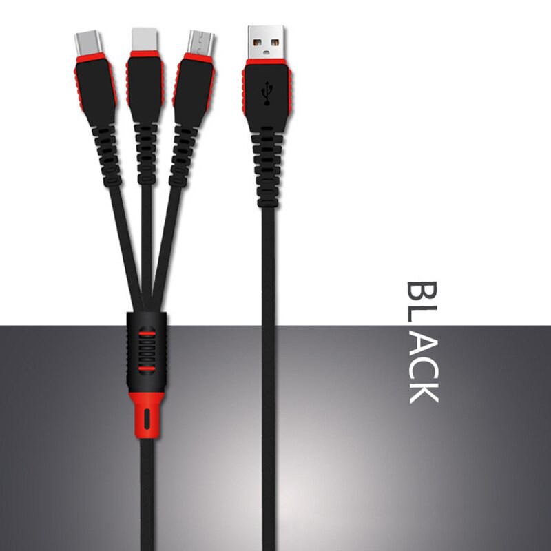 Kabel Data 3 in 1 USB tipe C Micro USB Lightning USB Kabel