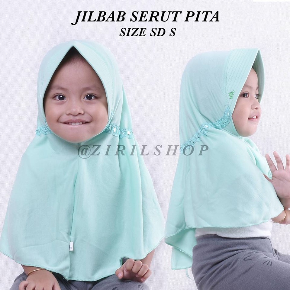 JILBAB ANAK SEKOLAH TK SD Kerudung Serut Pita Hijab Muslim Shopee