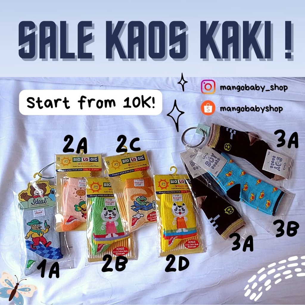 SALE! KAOS KAKI KATUN SPANDEX MURAH SERBA 10K AN ! USIA 2-5 TAHUN