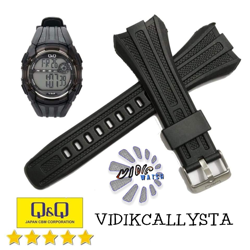 Strap Tali jam tangan Qnq Q&amp;q qq M-118 M118 M 118 Hitam