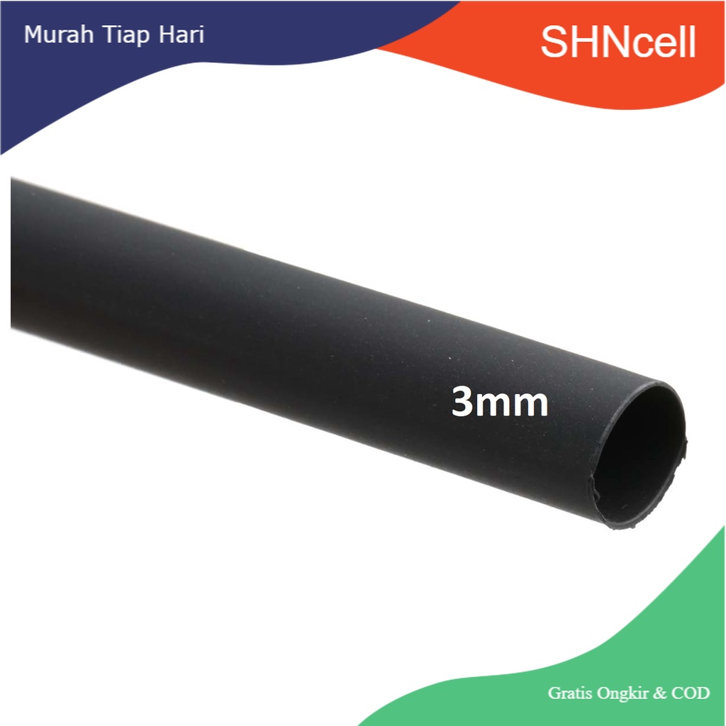 Selang Ciut Panas Heat Shrink Isolasi Bakar Sambungan Kabel 3Mm