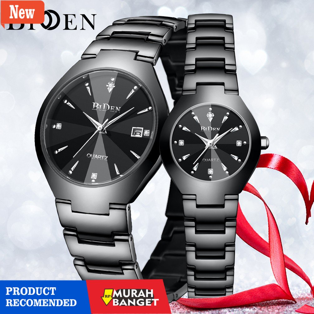 Jam tangan couple terbaik- BIDEN Jam tangan Couple Mode Santai Tahan Air Kuarsa jam tangan pria jam 