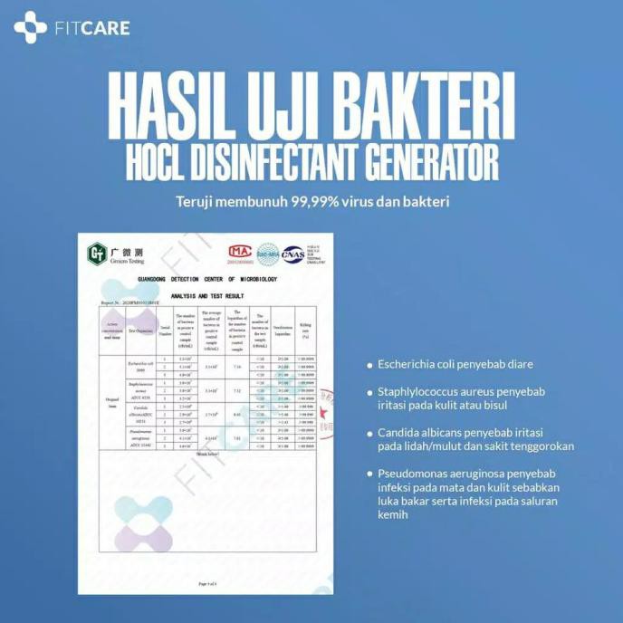 Ready Fitcare Hocl Disinfectant Generator - Pembuat Cairan Disinfektan