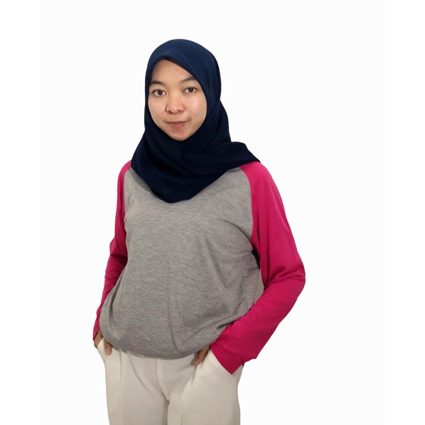 Kaos Raglan | Polos | Kaos lengan panjang | Atasan wanita | Ukuran M - L - XL - XXL
