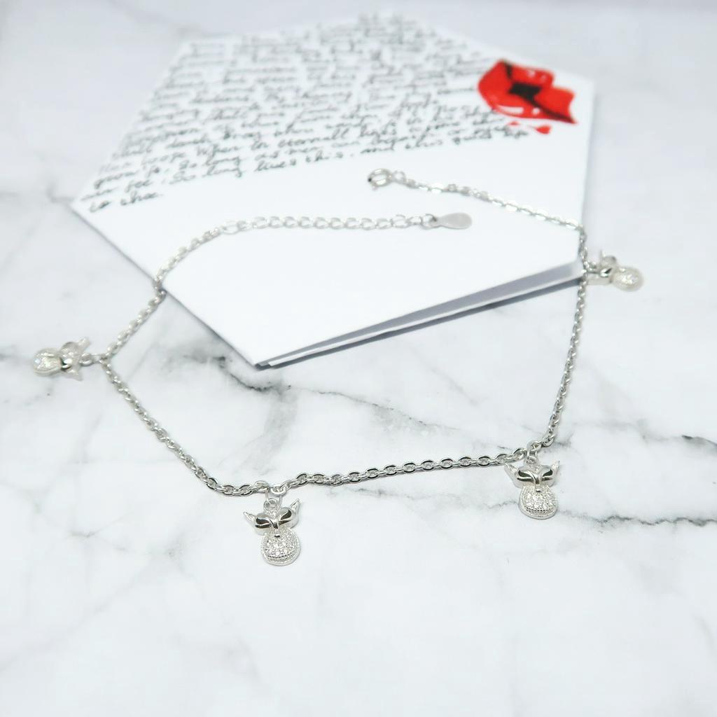 PERHIASAN GELANG KAKI FOX RUBAH PERAK SILVER 925 LAPIS EMAS