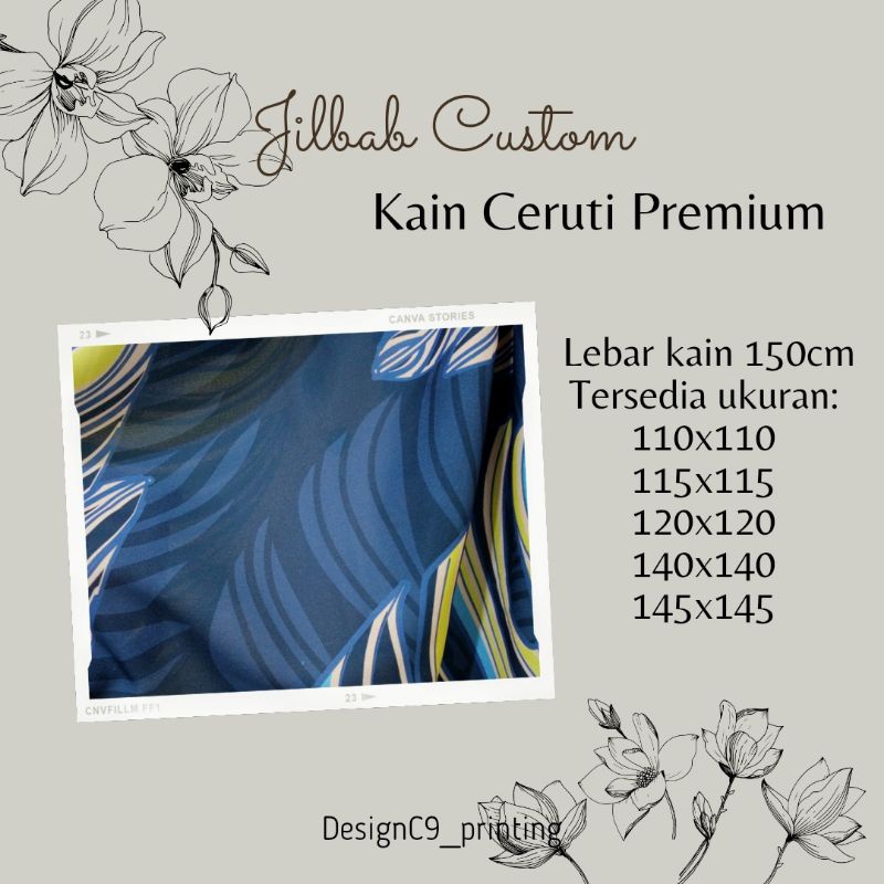Jilbab Ceruti Premium | Jilbab Custom | Jilbab Nama | Jasa Cetak Jilbab