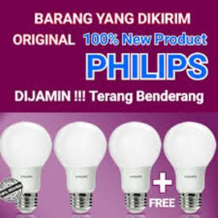 Paket Philips Lampu LED Harga satuan 10.5w 4 IN 1/Lampu LED Mantap