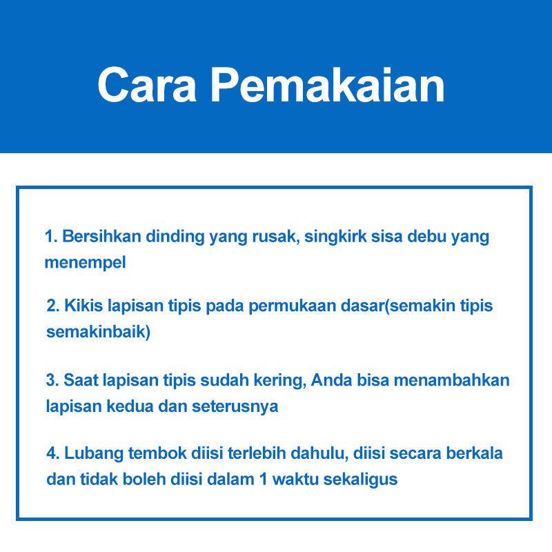 Krim Amplas Penutup Lubang Tembok Pasta Dempul Penambal Dinding Putih