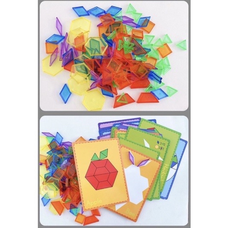 transparent pattern blocks balok geometry anak shape blocks