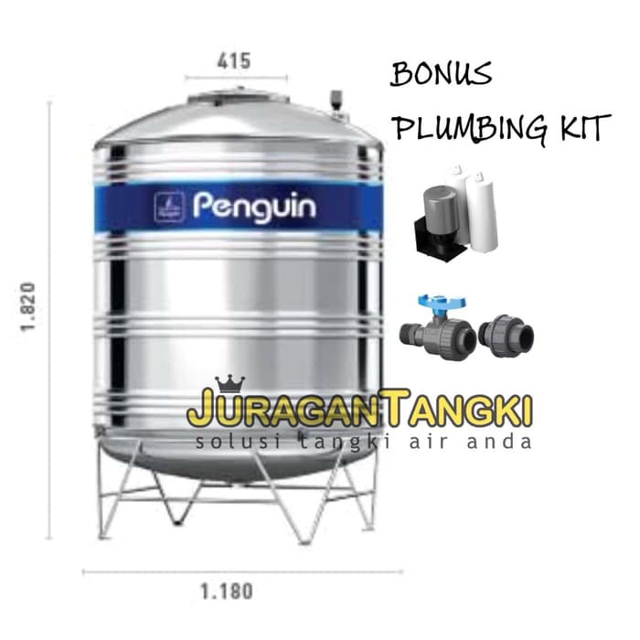 Jual Tangki Air Stainless Penguin TBSK 2000 liter - toren tandon