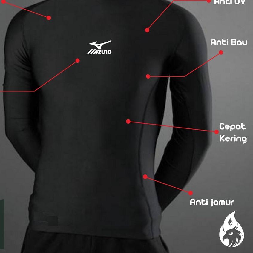 ○ [ ] Baju Manset Baselayer Thumbhole Panjang Hitam Pria Wanita ✷