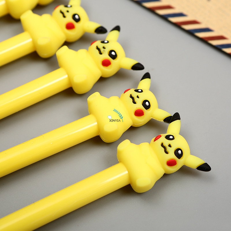 Pulpen Lucu Kartun Pikachu Tema Pena Gel Pikachu Hitam Pena Kreatif