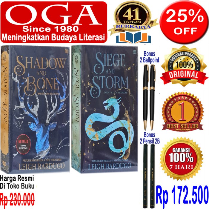 

HOT SALE!!! PAKET 2 BUKU SHADOW & BONE DAN SIEGE & STORM - LEIGH BARDUGO - ORI TERLARIS