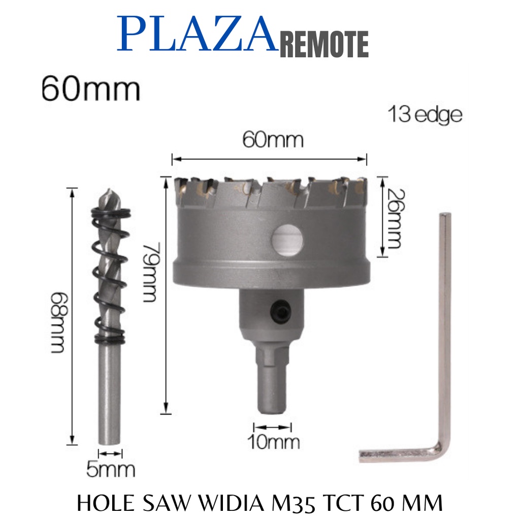 MATA BOR HOLE SAW TCT KARBIT M35 BESI  METAL CARBIDE WIDIA 60 MM