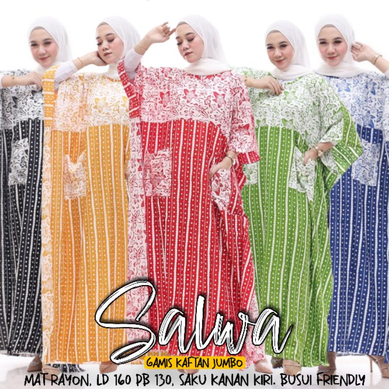 (Semerbak) Kaftan Gamis Longdress jumbo wanita rayon batik Kelelawar rayon premium salwa saku kantong big size murah Baju santai tidur ibu cewek rumah harian casual kasual trendy keren cantik gendut adem nyaman busui menyusui ibu hamil modern kekinian