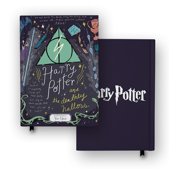 

Buku Catatan Notebook Harry Potter And Deathly Hallow Custom Nama
