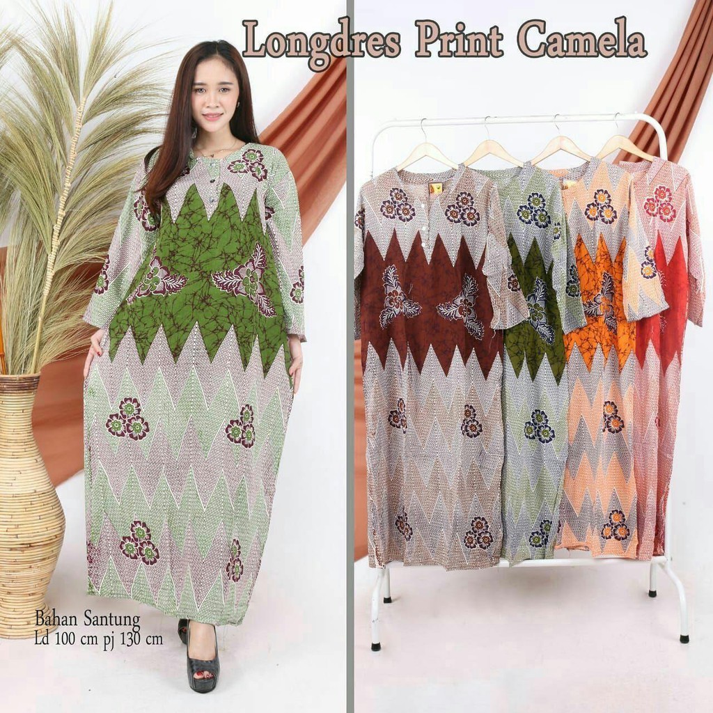 Long dress bumil busui ISTANBUL abstrak bambu | fashion wanita murah