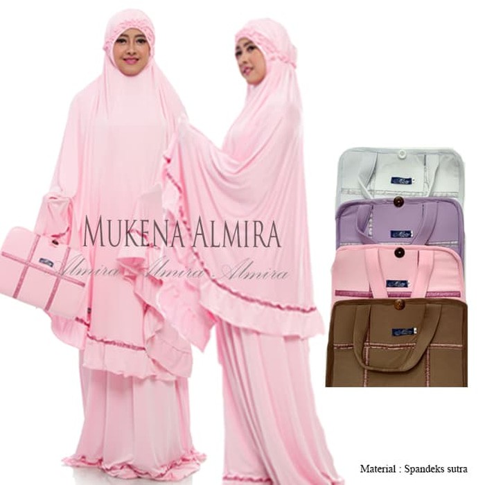 Mukena / Telekung / Sajadah Almira Spandek Sutra - Ungu  Kd358