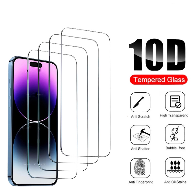 1pc Pelindung Layar Tempered Glass Full Cover Anti Glare / Sidik Jari Untuk iPhone 14 / 14plus / 14pro / 14pro Max