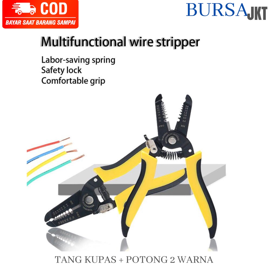 TANG POTONG &amp; KUPAS 7 INCH POTONG KABEL 3IN1 WIRE CABLE STRIPER