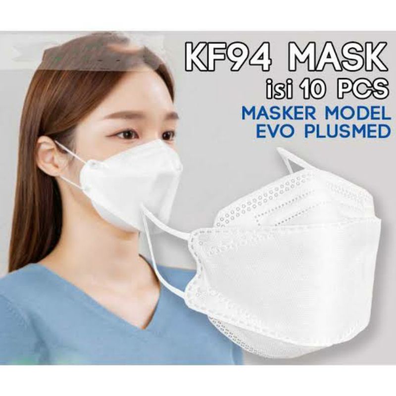 (BISA COD) MASKER KF94 KOREA 4PLY  HITAM PUTIH