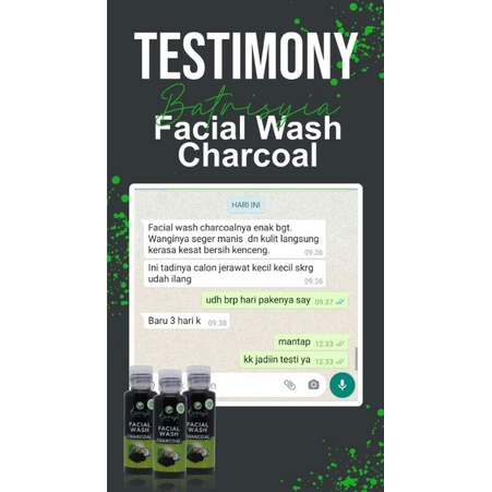 facial wash charcoal batrisyia herbal pembersih muka untuk wajah berjerawat, berkomedo