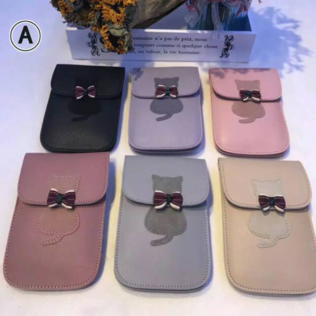 Poket cat pita sling bag cat hp tas selempang hp wanita cantik tas kecil