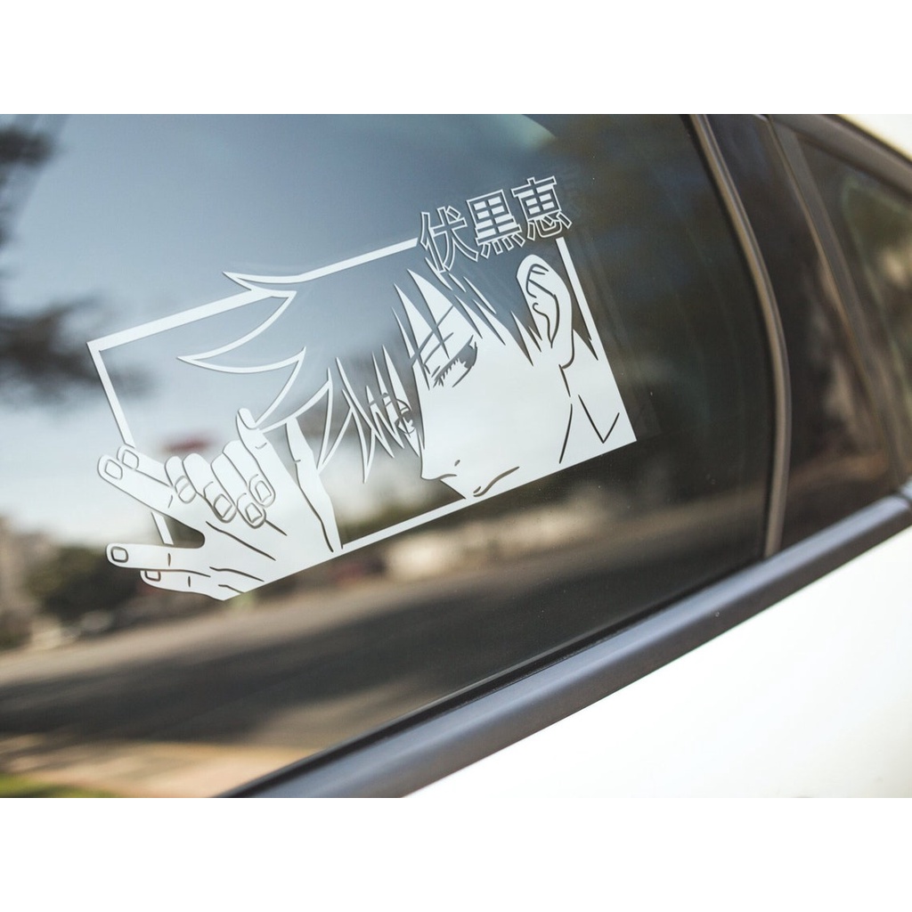 Cutting Sticker Anime JJK/Jujutsu Kaisen Megumi Fushiguro Sticker Kaca Mobil Laptop Anime Waterproof