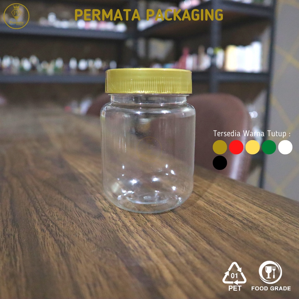 Toples Plastik Bulat 200ml / Toples Bulat Sambal 200ml / Toples Bawang Goreng 200ml